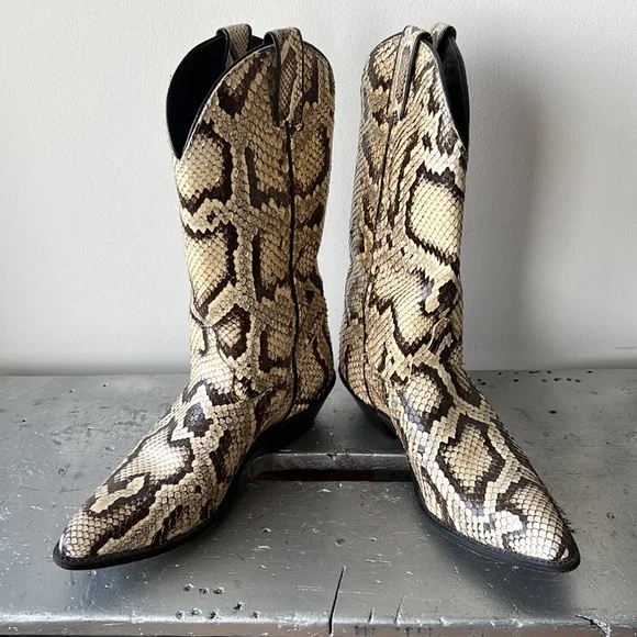 Vintage Cowboy Boots- Python Snakeskin - Picture 7 of 11
